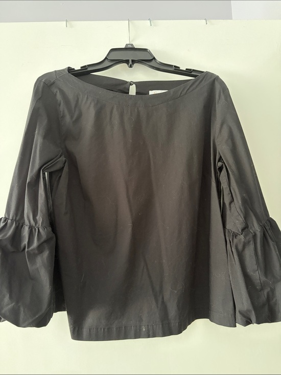 Laundry By Shelli Segal Tops - Laundry By Shelli Segal Black Ruffle Bell-Sleeve Blouse